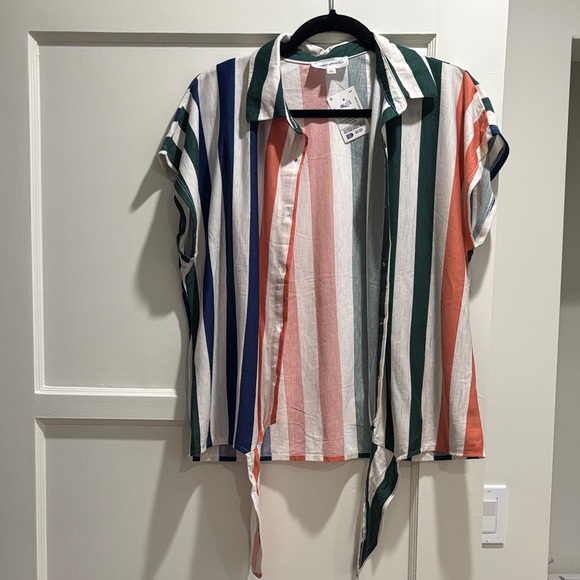 modern attraction Tops - Striped Button Down Shirt - Multicolor